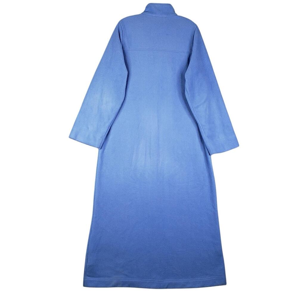 LL Bean Robe Fleece Full Zip Blue Women’s Size Medium M Pockets Long Sleeve - Picture 3 of 12